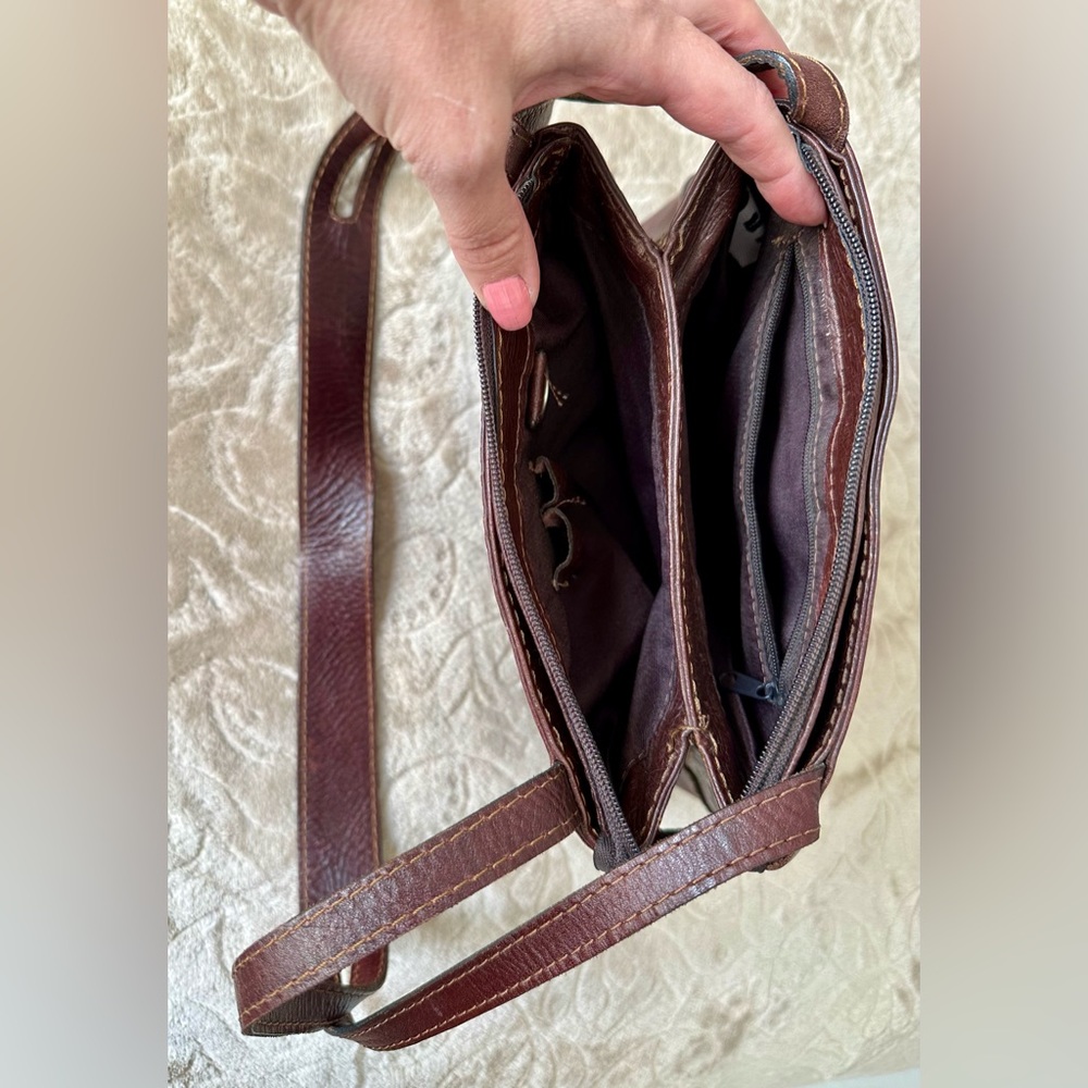 Rare Vintage Byblos Graziella Italian Leather Brown Handbag - Picture 12 of 15